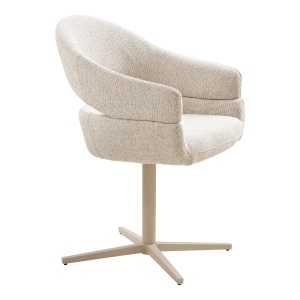 SET 2 SCAUNE DE SUFRAGERIE ROTATIVE DOVER, DIN METAL SI TEXTIL, CULOARE BEJ, HOUSE NORDIC - Img 4