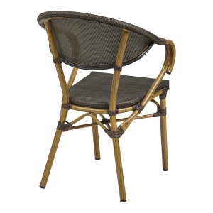 SET 2 SCAUNE DE TERASA CALDA, REALIZAT DIN ALUMINIU SI TEXTIL, CULOARE MARO DESCHIS, HOUSE NORDIC - Img 5