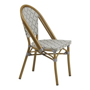 SET 2 SCAUNE DE TERASA LAURIA, REALIZAT DIN ALUMINIU SI TEXTIL, CULOARE BAMBUS, HOUSE NORDIC - Img 4
