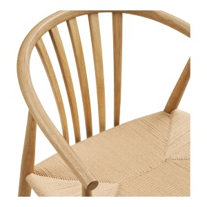 SET 2 SCAUNE DINING AGUSTIN, DIN LEMN DE STEJAR SI RACHITA, CULOARE NATUR, HOUSE NORDIC - Img 6