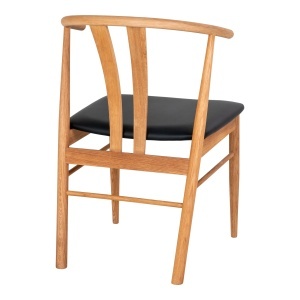 SET 2 SCAUNE DINING ARTENARA, DIN LEMN SI PIELE ECO, CULOARE NATUR/NEGRU, HOUSE NORDIC - Img 5