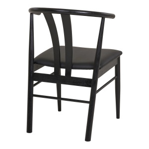 SET 2 SCAUNE DINING ARTENARA, DIN LEMN SI PIELE ECO, CULOARE NEGRU, HOUSE NORDIC - Img 5