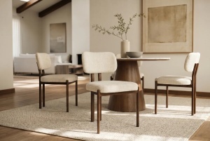 SET 2 SCAUNE DINING BELLANO, REALIZAT DIN MATERIAL TEXTIL SI METAL, CULOARE BEJ/MARO, INVICTA INTERIOR - Img 8