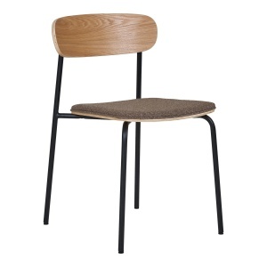 SET 2 SCAUNE DINING ESTEPONA, SUPRAPOZABIL, DIN METAL, FURNIR SI TEXTIL, CULOARE NATUR/MARO, HOUSE NORDIC