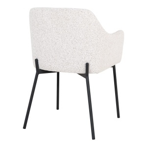 SET 2 SCAUNE DINING MELILLA, DIN METAL SI TEXTIL BOUCLE, CULOARE ALB/NEGRU, HOUSE NORDIC - Img 5
