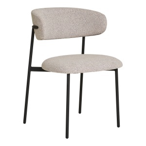 SET 2 SCAUNE DINING MIRA, DIN METAL SI TEXTIL BOUCLE, CULOARE BEJ, HOUSE NORDIC