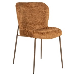 SET 2 SCAUNE DINING ODARBY, REALIZAT DIN METAL SI TEXTIL, CULOARE CONIAC, DESIGN DEOSEBIT, RICHMOND INTERIORS - Img 2