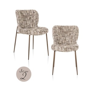 SET 2 SCAUNE DINING ODARBY, REALIZAT DIN METAL SI TEXTIL, CULOARE MARO, DESIGN DEOSEBIT, RICHMOND INTERIORS