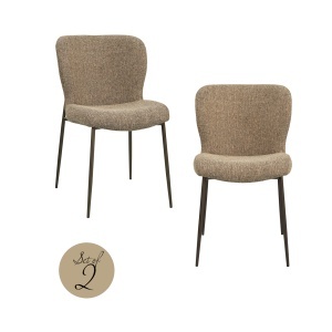 SET 2 SCAUNE DINING, ODARBY, REALIZAT DIN METAL SI TEXTIL IGNIFUG, CULOARE MARO, DESIGN DEOSEBIT, RICHMOND INTERIORS
