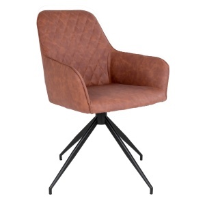 SET 2 SCAUNE DINING ROTATIV HARBO, DIN METAL, FURNIR SI PIELE ECO, CULOARE MARO, HOUSE NORDIC