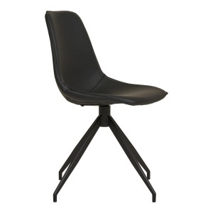 SET 2 SCAUNE DINING ROTATIVE MONACO, DIN METAL SI PIELE ECO, CULOARE NEGRU/NEGRU, HOUSE NORDIC - Img 4