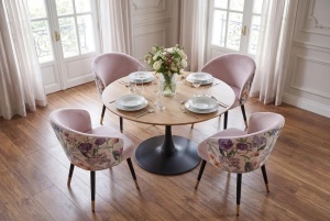 SET 2 SCAUNE MAISON, REALIZAT DIN METAL SI CATIFEA , CULOARE VIOLET/CREM, INVICTA INTERIOR - Img 5