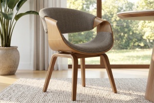SET 2 SCAUNE ORGANIC, DIN LEMN SI TEXTIL, CULOARE GRI, INVICTA INTERIOR - Img 7