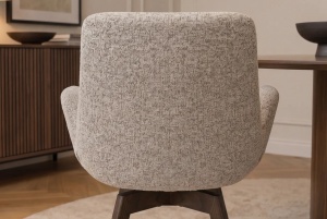 SET 2 SCAUNE ROTATIV BALTIC, DIN LEMN SI TEXTIL BOUCLE, CULOARE TAUPER, INVICTA INTERIOR - Img 6