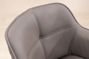 SET 2 SCAUNE ROTATIVE 180 GRADE CU COTIERE, EUPHORIA, DIN PIELE TAUPE SI METAL, ARTIM GROUP SELECTION - Img 10