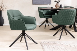 SET 2 SCAUNE ROTATIVE 180 GRADE, EUPHORIA, DIN PIELE VERDE SI METAL, ARTIM GROUP SELECTION - Img 11