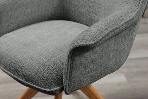 SET 2 SCAUNE ROTATIVE 180 GRADE, LE GRAND, MATERIAL CHENILLE GRI SI PICIOARE DIN LEMN, ARTIM GROUP SELECTION - Img 4