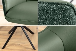 SET 2 SCAUNE ROTATIVE 180 GRADE, LE GRAND, MATERIAL CHENILLE, PIELE ECO SI PICIOARE DIN METAL, ARTIM GROUP SELECTION - Img 8