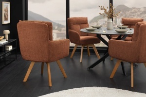 SET 2 SCAUNE ROTATIVE, BIG GEORGE, TEXTIL CHENILLE SI LEMN, CULOARE MARO, ARTIM GROUP SELECTION - Img 5
