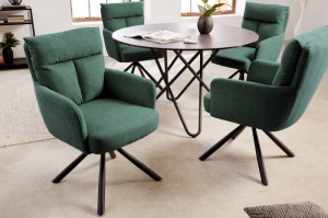 SET 2 SCAUNE ROTATIVE, BIG GEORGE VERDE, TEXTIL, ASPECT RETRO, ARTIM GROUP SELECTION