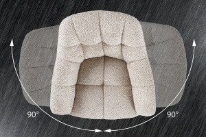 SET 2 SCAUNE ROTATIVE, PAPILLON, 180 GRADE, DIN MATERIAL BOUCLE SI SUPORT METAL, BEJ, ARTIM GROUP SELECTION - Img 8