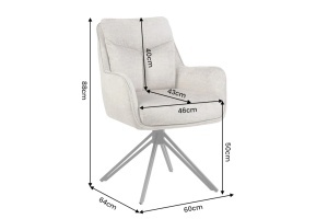 SET 2 SCAUNE ROTATIVE, PROMETHEUS, 180 grade, REALIZAT DIN METAL SI TEXTIL VELUR, CULOARE TAUPE, ARTIM GROUP - Img 10