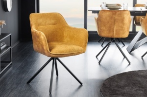 SET 2 SCAUNE ROTATIVE, VERONA, GALBEN MUSTAR, METAL SI CATIFEA, DESIGN MODERN, ARTIM GROUP SELECTION - Img 3