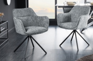 SET 2 SCAUNE ROTATIVE, VERONA, GRI, METAL SI STOFA, DESIGN MODERN, ARTIM GROUP SELECTION - Img 1