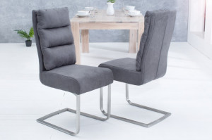 SET 2 SCAUNE, STIL INDUSTRIAL, GRI VINTAGE, COMFORT, DESIGN MODERN - Img 5