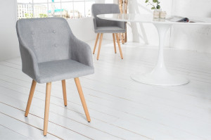 SET 2 SCAUNE, TEXTIL GRI DESCHIS, SCANDINAVIA, DESIGN SCANDINAV