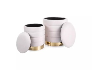 SET 2 TABURETI BRITTA VELVET, BEJ, TAP 250 CU TAPITERIE DIN CATIFEA, STIL MODERN - Img 2
