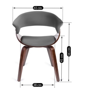 SET 4 SCAUNE, ARTIM MEBLE, REALIZAT DIN MATERIAL CATIFEA GRI SI FURNIR/METAL, STIL MODERN - Img 9