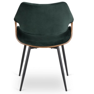 SET 4 SCAUNE, ARTIM MEBLE, REALIZAT DIN MATERIAL CATIFEA VERDE SI FURNIR/METAL, STIL MODERN - Img 4
