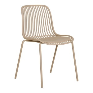 SET 4 SCAUNE DE TERASA BRANSON, REALIZAT DIN POLIPROPILENA STIVUIBILE, CULOARE NISIPIU, HOUSE NORDIC