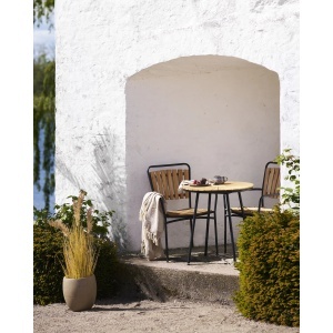 SET 4 SCAUNE DE TERASA CLEVELAND, REALIZAT DIN METAL SI LEMN, CULOARE NATUR/NEGRU, HOUSE NORDIC - Img 6