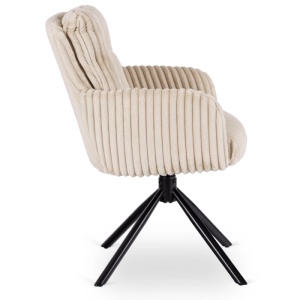 SET 4 SCAUNE ROTATIVE, ARTIM MEBLE, REALIZAT DIN CATIFEA RAIAT BEJ SI METAL, STIL MODERN - Img 6