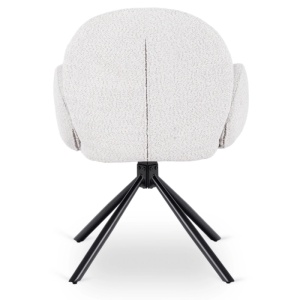 SET 4 SCAUNE ROTATIVE, ARTIM MEBLE, REALIZAT DIN MATERIAL BOUCLE GRI SI METAL, STIL MODERN - Img 7
