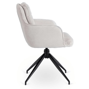 SET 4 SCAUNE ROTATIVE, ARTIM MEBLE, REALIZAT DIN MATERIAL CATIFEA RAIAT GRI SI METAL, STIL MODERN - Img 8