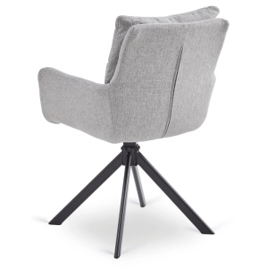 SET 4 SCAUNE ROTATIVE, ARTIM MEBLE, REALIZAT DIN MATERIAL TEXTIL GRI SI METAL, STIL MODERN - Img 5