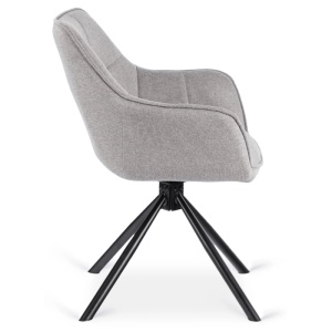 SET 4 SCAUNE ROTATIVE, ARTIM MEBLE, REALIZAT DIN MATERIAL TEXTIL GRI SI CADRUL DIN METAL, STIL MODERN - Img 7