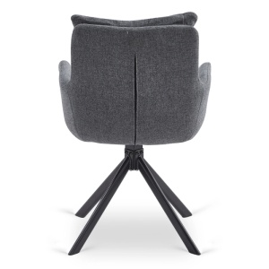 SET 4 SCAUNE ROTATIVE, ARTIM MEBLE, REALIZAT DIN MATERIAL TEXTIL GRI INCHIS SI METAL, STIL MODERN - Img 9