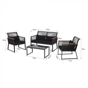SET DE GRADINA RELAX, 4 PIESE, CANAPEA, MASA SI 2 FOTOLII, ARTIM GROUP COLLECTION - Img 6