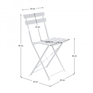 SET GRADINA, ARTIM GROUP COLLECTION, 1 MASA SI 2 SCAUNE, ALB, DESIGN MODERN - Img 4