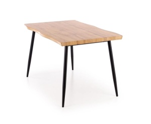 SET MASA + 4 SCAUNE DICKY, GRI/NEGRU/NATURAL, 180/240 CM, NEGRU/NEGRU, DIN MDF LAMINAT SI METAL, STIL MODERN - Img 5