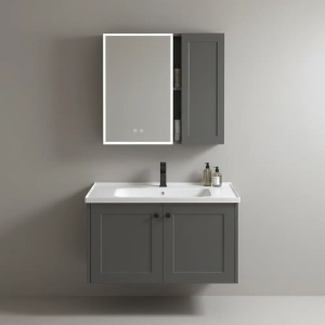 SET MOBILIER DE BAIE CU LAVOAR, OGLINDA, MONTI 60CM, GRI, JUST IN COLLECTION