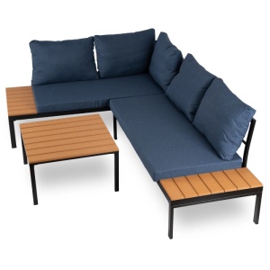 SET MOBILIER DE GRADINA/TERASA, NORMAN, ARTIM MEBLE, DIN METAL SI COMPOZIT, CULOARE BEJ/BLUEMARIN - Img 5