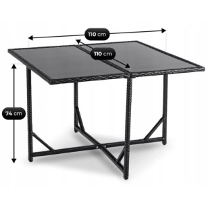 SET MOBILIER GRADINA, ARTIM MEBLE, REALIZAT DIN POLIRATAN SI TEXTIL, CULOARE NEGRU/CREM, STIL MODERN - Img 12