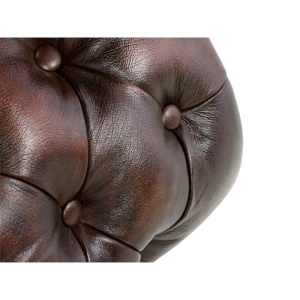 SEZLONG CHESTERFIELD 175CM, DIN LEMN SI PIELE NATURALA, CULOARE MARO, ARTIM SELECTION - Img 5