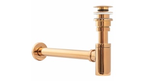 SIFON LAVOAR REA UNIVERSAL, CU DOP TIP CLICK CLACK, AURIU ROSE, DIN ALAMA, CALITATE SUPERIOARA - Img 3