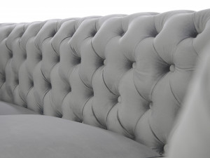 SOFA CHESTERFIELD 220CM GRI DESCHIS DIN STOFA DE LUX DESIGN DEOSEBIT - Img 2
